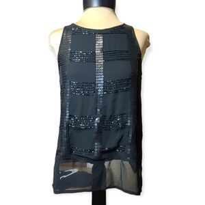Banana Republic Black Sequined Sleeveless Top XS